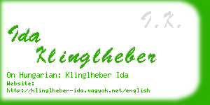 ida klinglheber business card